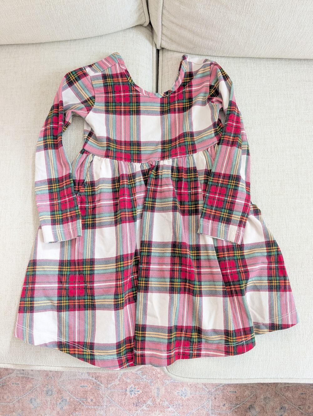 Hanna Andersson Girls 3T Tartan Plaid Twirl Dress Long Sleeve Holiday Christmas